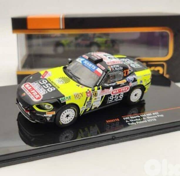 Fiat 124 Abarth  RGT (Rally Poland 2019) diecast car model 1;43. 1