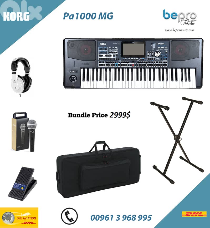 Korg PA1000MG Bundle Arranger Arabic Keyboard, PA1000MG 0