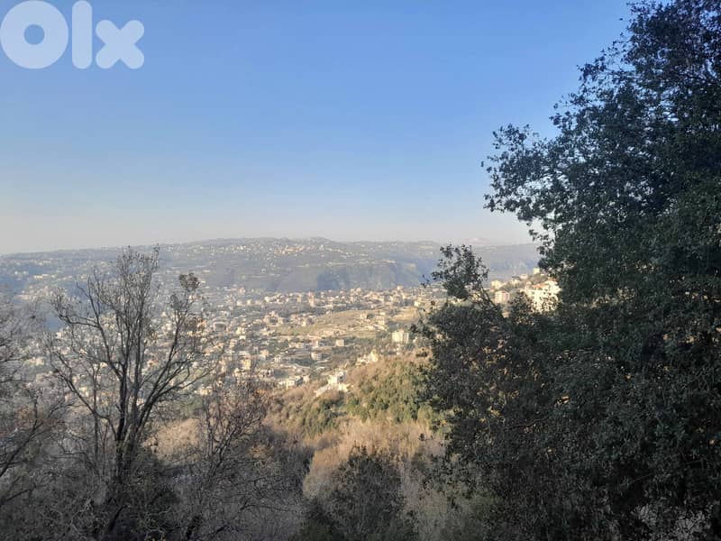 1000 SQM Land in Bikfaya, Metn Overlooking the Ocean and the Mountains 0