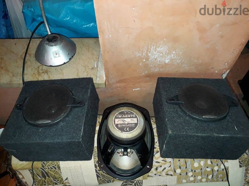 سبيكرات بايونير ألأصليات  صنع اليابان ٤ أوم  لزوم السيارة 2