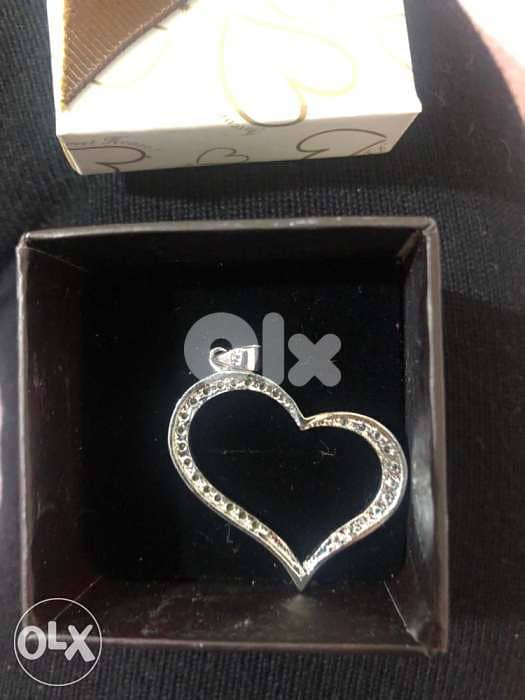 Silver heart shaped necklace piece for 130000 L. L. قطعة سنسال فضة 3