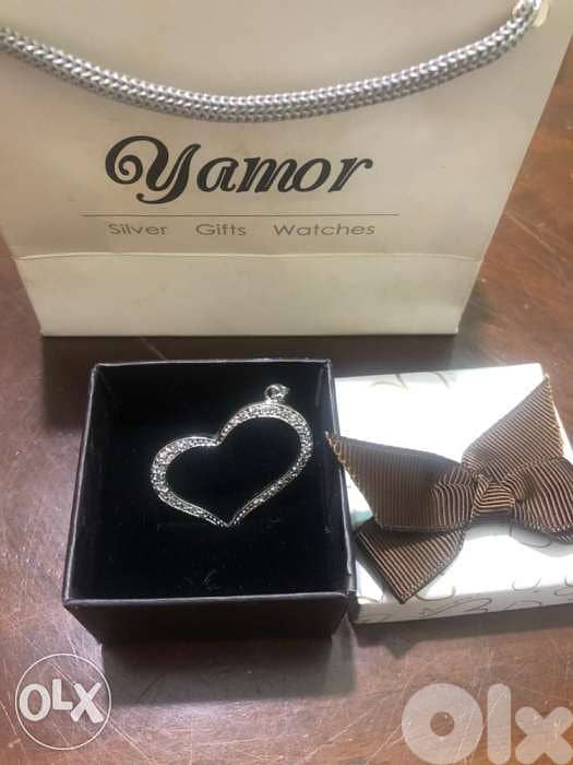 Silver heart shaped necklace piece for 130000 L. L. قطعة سنسال فضة 4