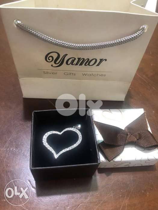 Silver heart shaped necklace piece for 130000 L. L. قطعة سنسال فضة 5