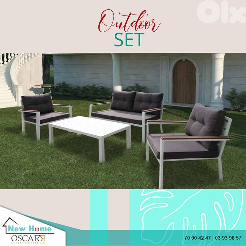 Samford white 2s aluminum garden outdoor sofa seats طقم المنيوم خارجي 0