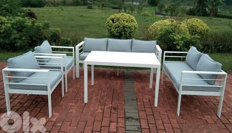 BIANCA 7S WHITE aluminum garden outdoor sofa seats طقم المنيوم خارجي 0