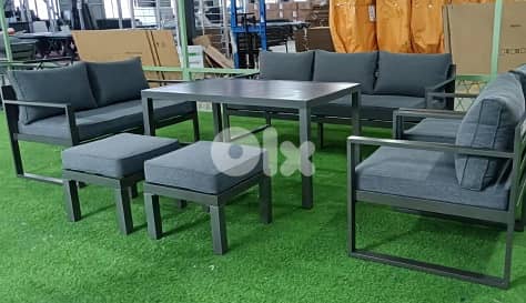 Napi 9s Grey aluminum garden outdoor sofa seats طقم المنيوم خارجي 0