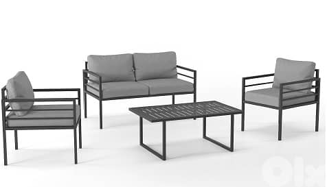 MIRALE GREY 5s aluminum garden outdoor sofa seats طقم المنيوم خارجي 0