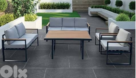 Capry 7s grey aluminum garden outdoor sofa seats طقم المنيوم خارجي 0