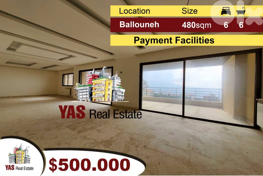 Ballouneh 480m2 | Duplex | Exceptional Property | Payment Facilities | 0