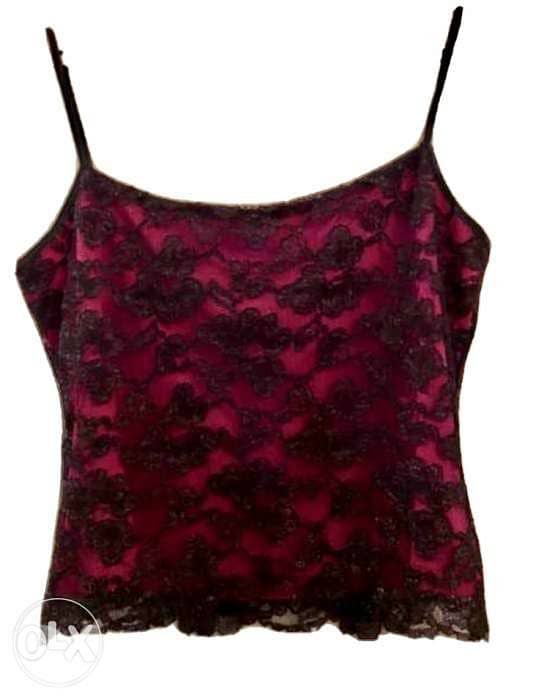 Etam fuschia lace top 1