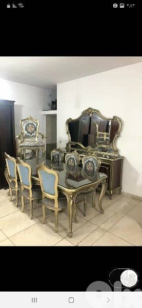أوضة سفرة مصرية حفر خشب زان 4