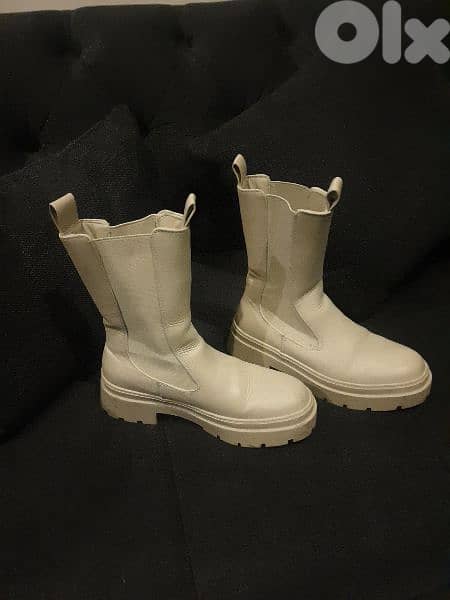 boots beige long size 38 0