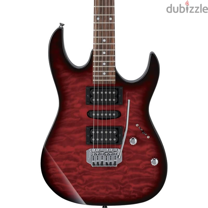 Ibanez Gio GRX70QA-TRB Transparent Red Burst 2