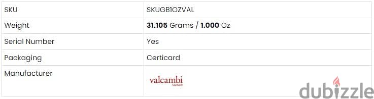 Valcambi Suisse Gold Bar - 31.10g 4