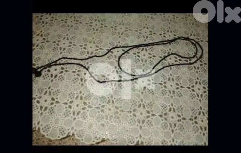 necklace double roll beaded black 1