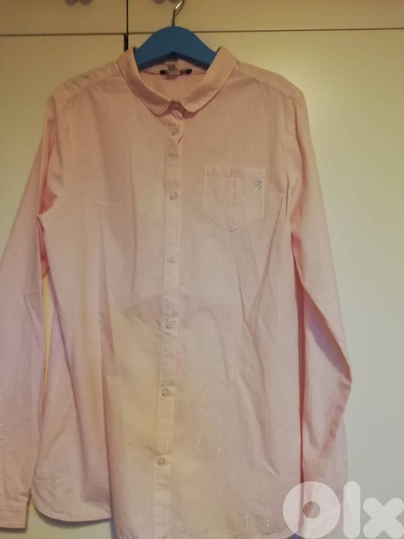 Okaidi pink shirt with matching pants 0