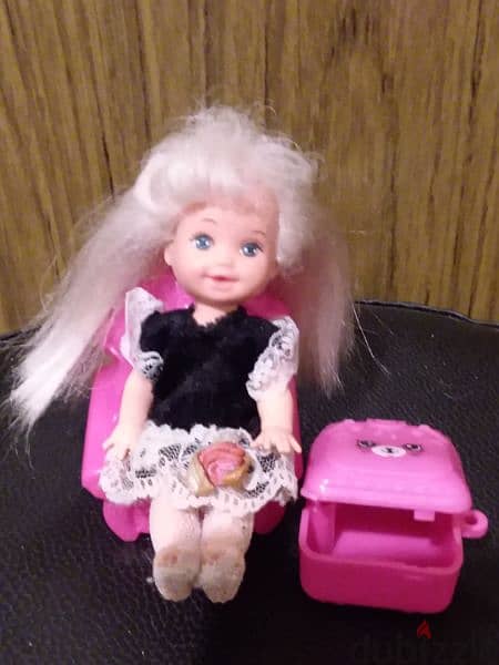KELLY Barbie Smaller Sister Mattel Great Rare First doll SET:Chair+Bag 1