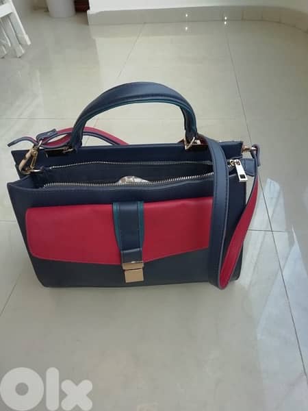 Navy Blue and Red Bag 1