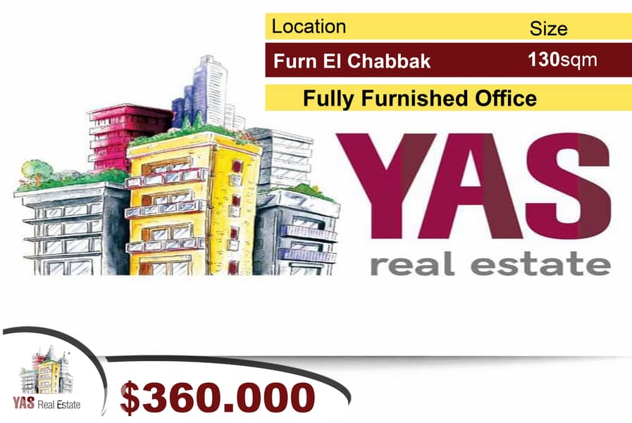 Furn El Chebbak 130m2 | Fully Furnished Office | Prime Location | 0