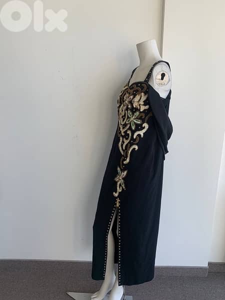 Black beaded evening dress 1