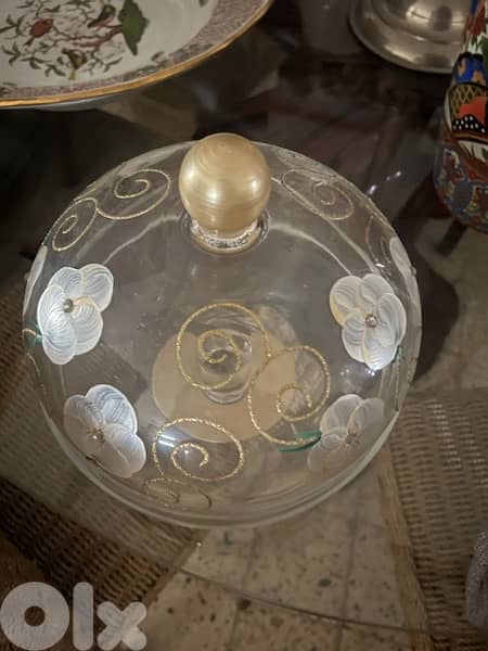 cake handle handmade crystal glass 0