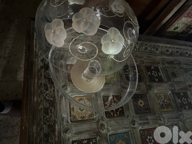 cake handle handmade crystal glass 4