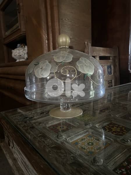 cake handle handmade crystal glass 7