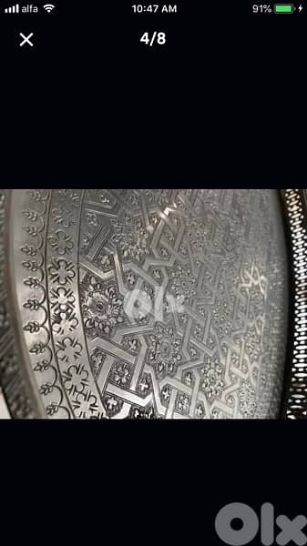 antique arabian silver tray 0