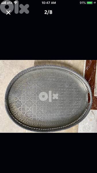 antique arabian silver tray 1