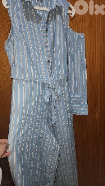 Asos wide legs jumpsuit overall size medium 38 40 اوفرول 5