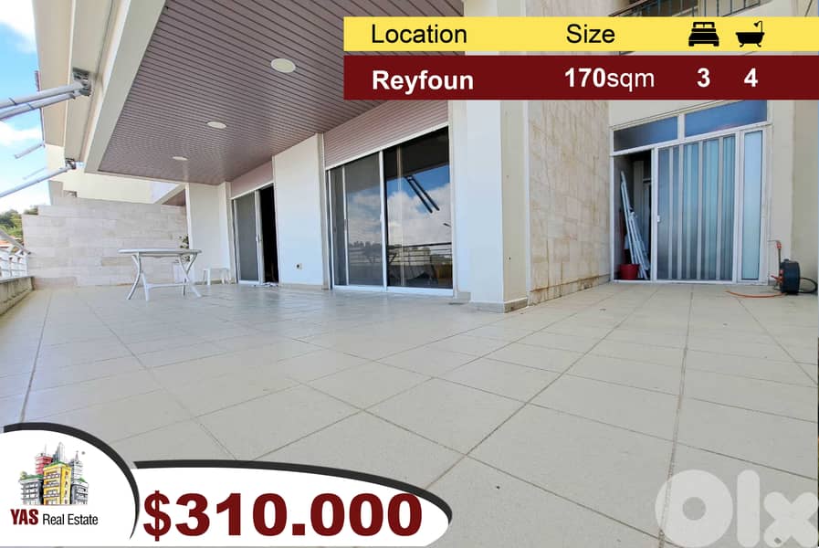 Reyfoun 170m2 + 120m2 Terrace | Furnished | Mountain View | DA 0