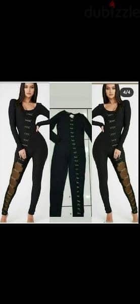 black jumpsuit chain leg s to xL 4