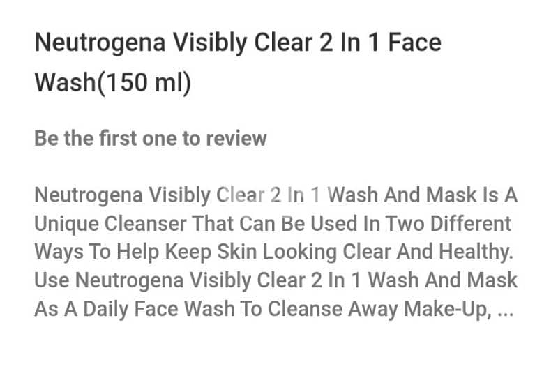 neutrogena visibly clear wash mask  1=7$ or 3=15$ 2
