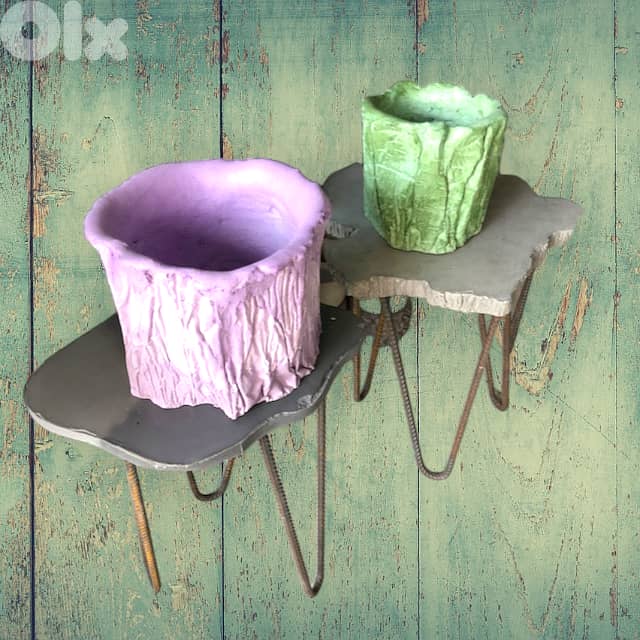 Concrete round planters 1