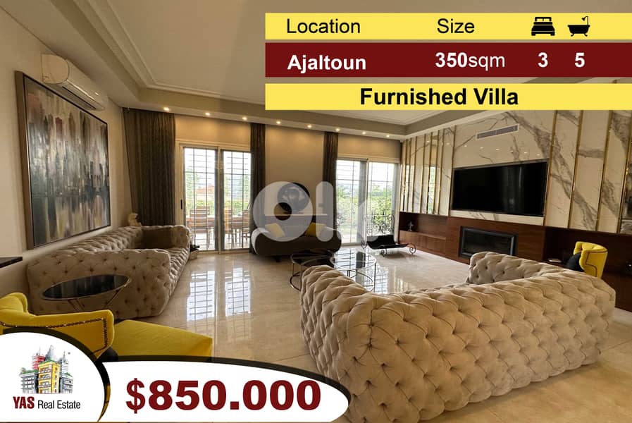 Ajaltoun 350m2 Villa | 150m2 Garden | Furnished | Designer's Signature 0