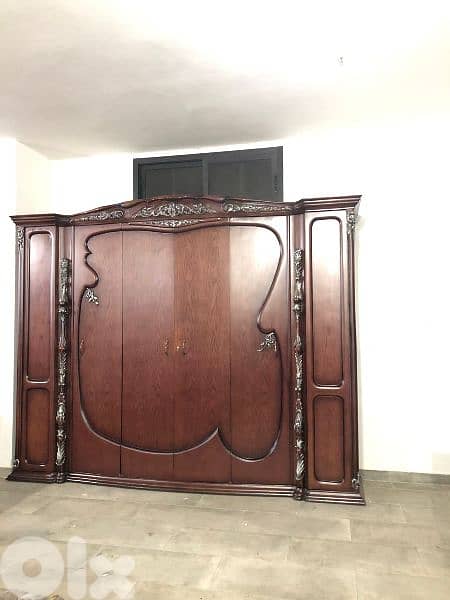 غرفة نوم خشب زان صناعة مصريه مستعملة بحالة جيدا 5