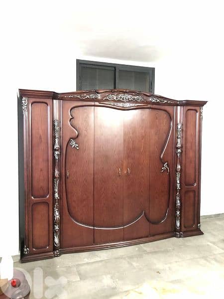 غرفة نوم خشب زان صناعة مصريه مستعملة بحالة جيدا 7