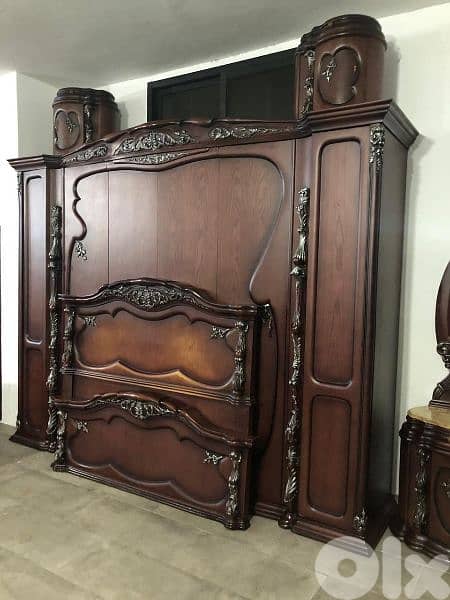 غرفة نوم خشب زان صناعة مصريه مستعملة بحالة جيدا 14