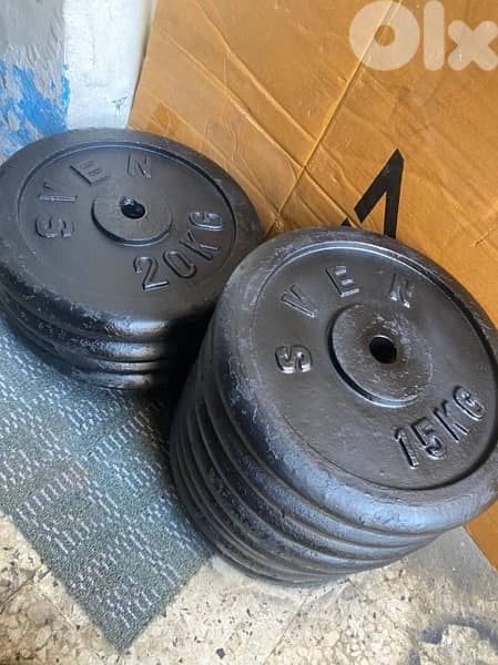 plates 15kg w 20kg in good price we have also all sports equipment 0