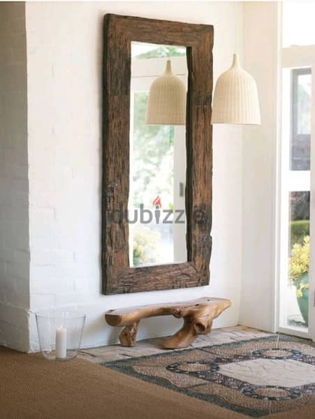 unique old wood framed mirror 3