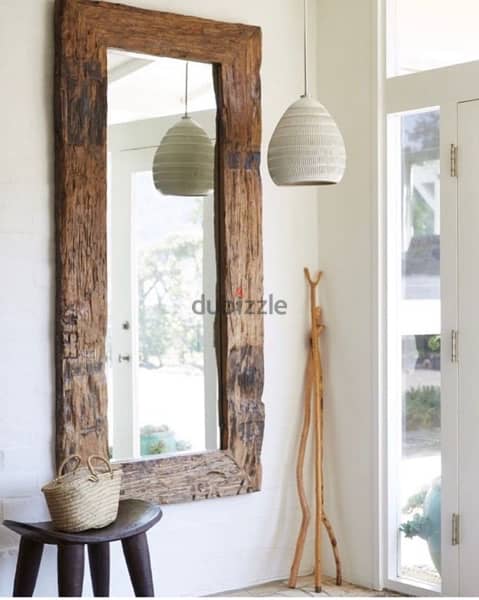 unique old wood framed mirror 4