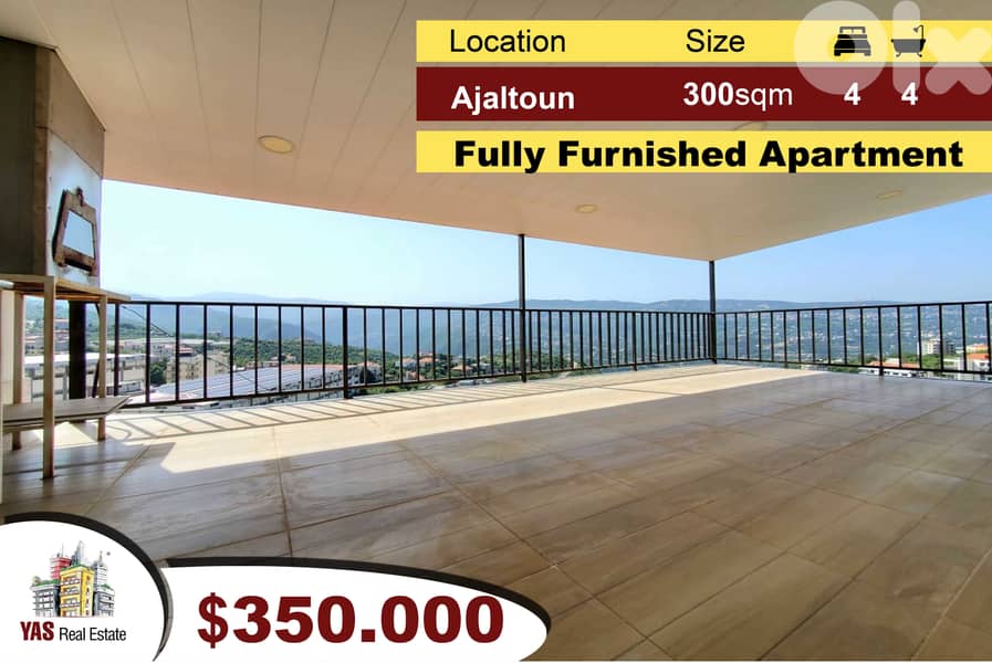 Ajaltoun 300m2 | Spacious Apartment | Furnished | Luxury | View | 0