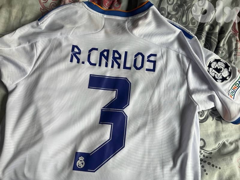 real madrid r carlos 2021/2022 home limited edition adidas jersey 4