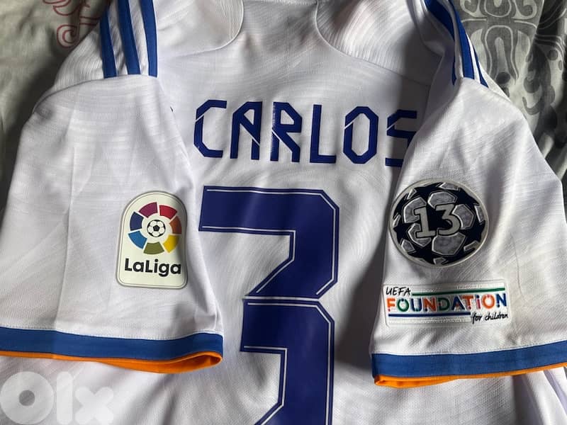 real madrid r carlos 2021/2022 home limited edition adidas jersey 5