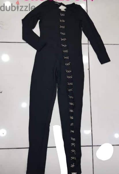 black jumpsuit chain leg s to xL 1