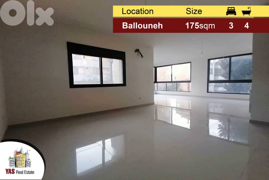 Ballouneh 175m2 | Brand New | For Rent | Excellent Condition| View |IV 0
