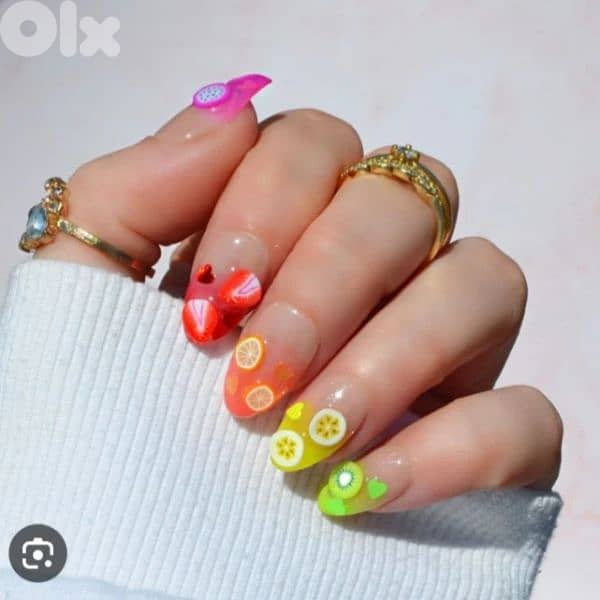 3D fruits for nails tubes or sliced stickers 4