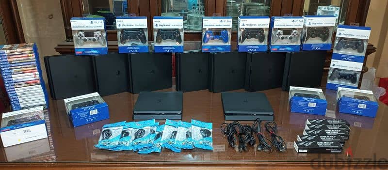 playstation 4 slim European with 2 controller all cable and 2 games 2