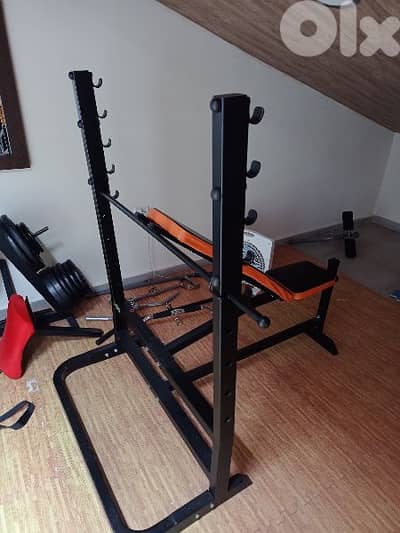 adjustable Bench with Rack axes & weights 03027072  GEO SPORTS