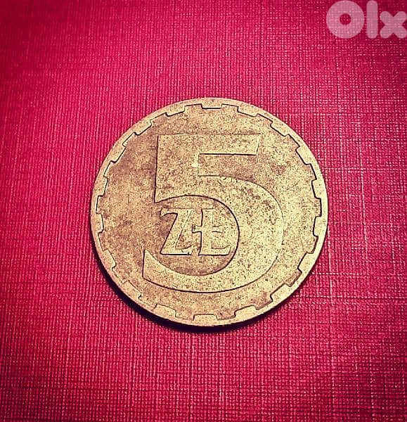 1986 Poland 5 Zlotych 2nd eagle design 1